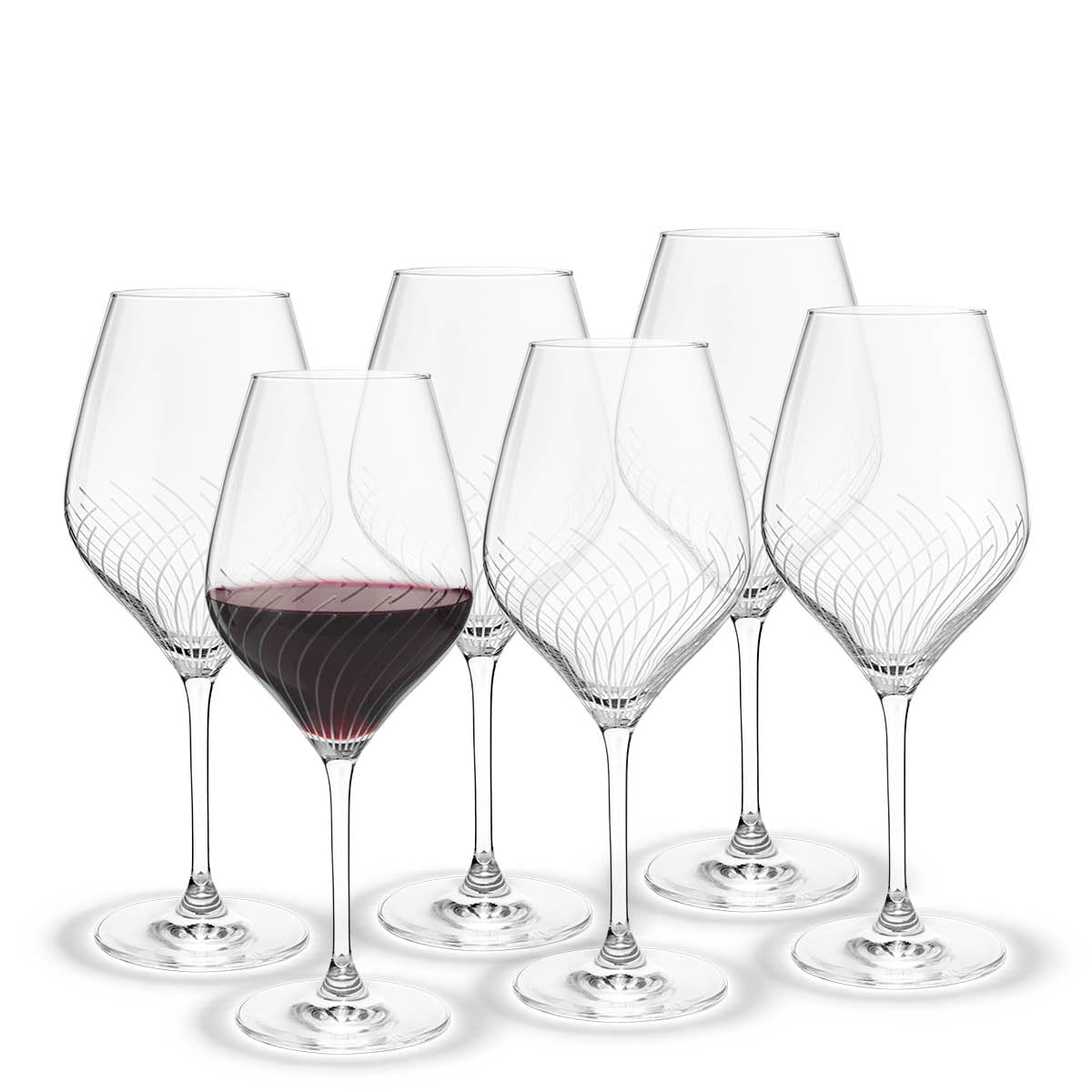 Georg Jensen Set of 6 Crystal Red Wine Glasses