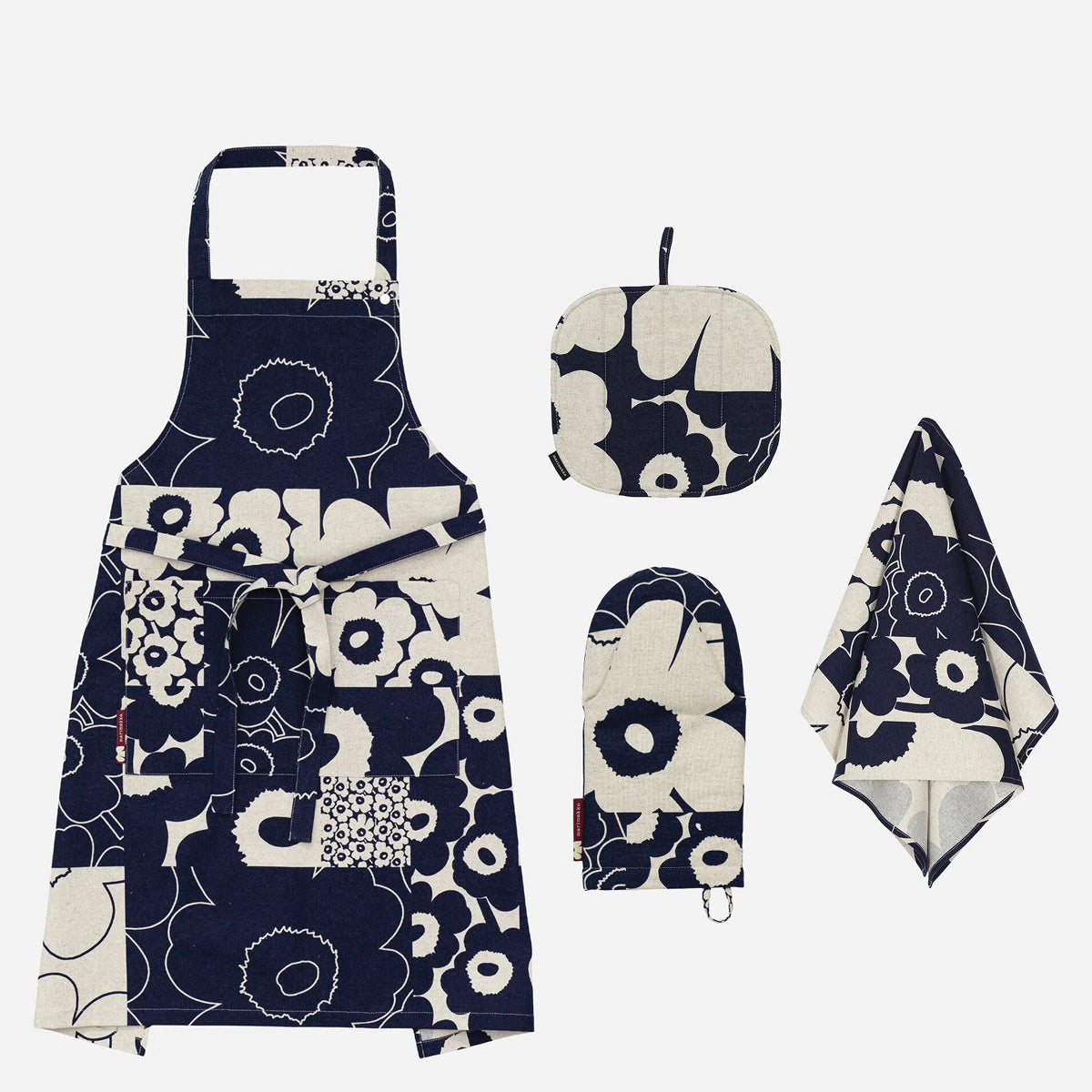 Unikko Kollaasi Kitchen Textiles 4-Piece Set, Linen/Dark Navy – FJØRN  Scandinavian