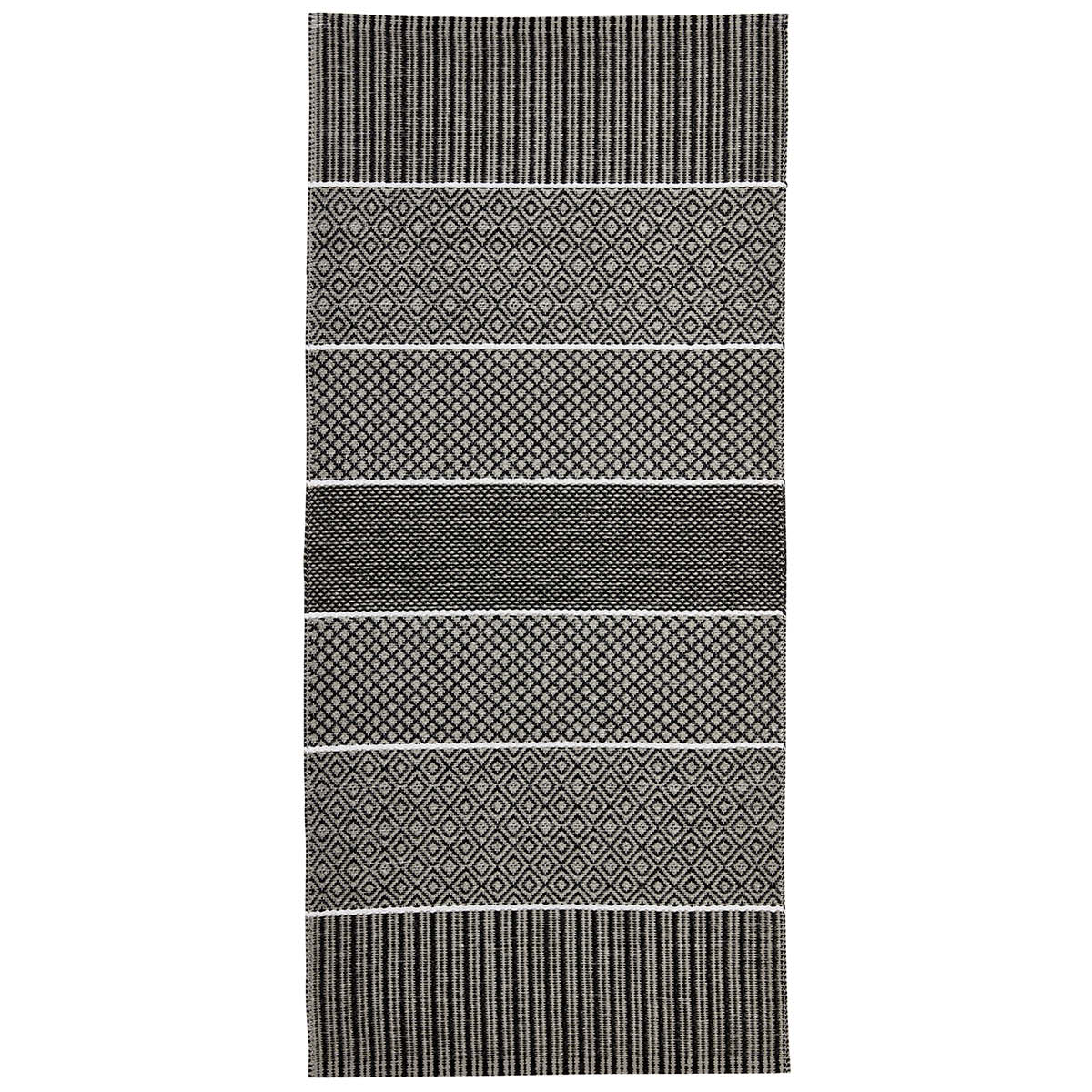 Plastic Black/White Indoor/Outdoor Rug